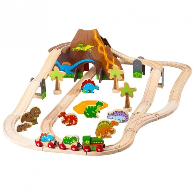 Bigjigs Rail Trætogbane Dinosaurer