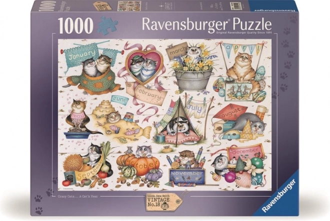 Puslespil Katte kalender 1000 brikker