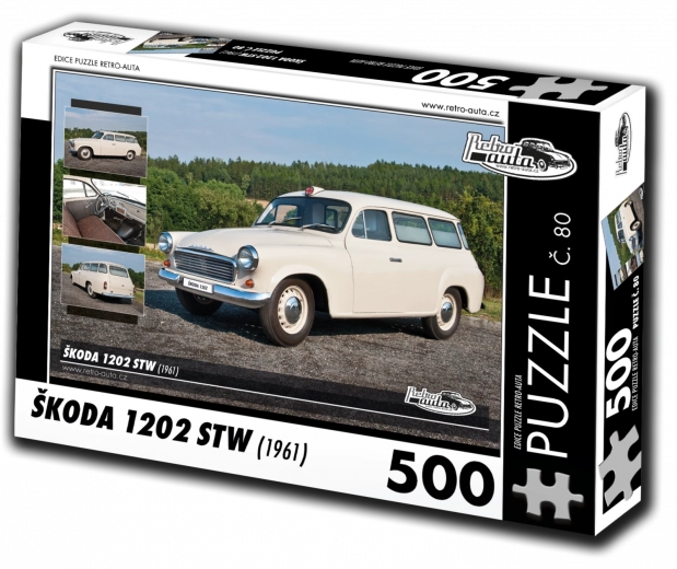 Puslespil RETRO-AUTA Škoda 1202 STW ambulance (1961) – 500 brikker