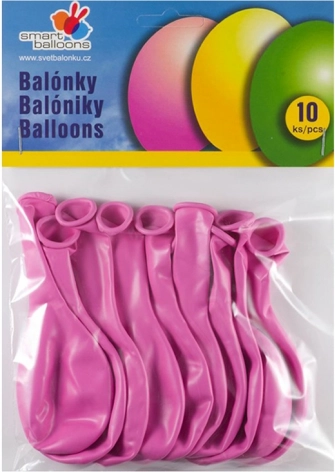 Sæt á 10 lyserøde oppustelige balloner 26 cm