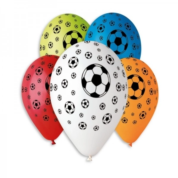 Oppustelige fodboldballoner 30 cm - 5 stykker