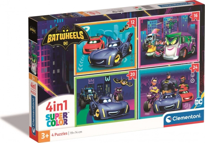 Puslespil Batwheels 4i1 (12, 16, 20, 24 brikker)