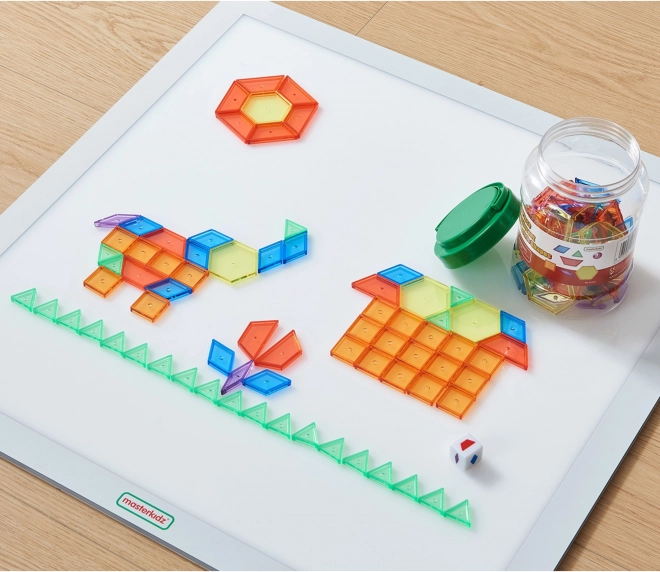 Farverig firkantet LED-panel MASTERKIDZ med Montessori-mosaik 140 stk