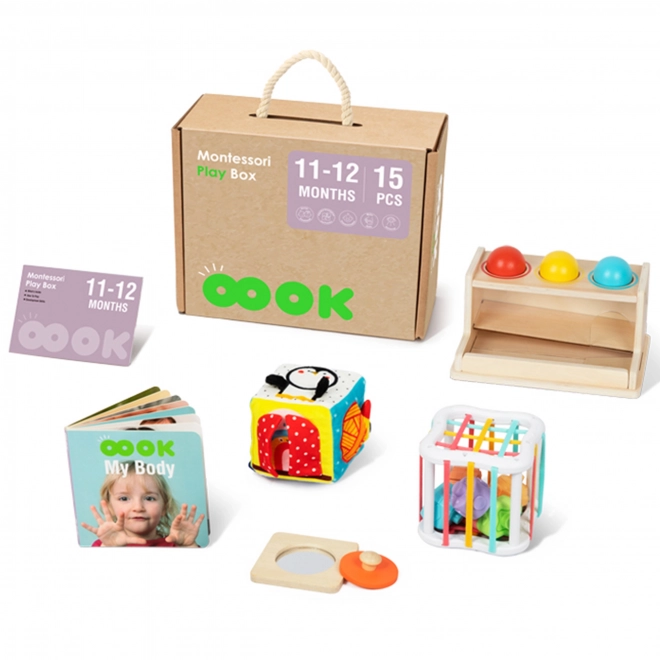 Uddannelsesboks montessori XXL 5i1 til spædbørn 11-12 måneder