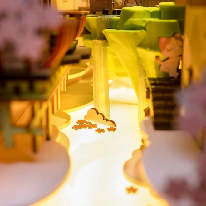 RoboTime 3D Puzzle Bogstøtte "Falling Sakura" (træ)