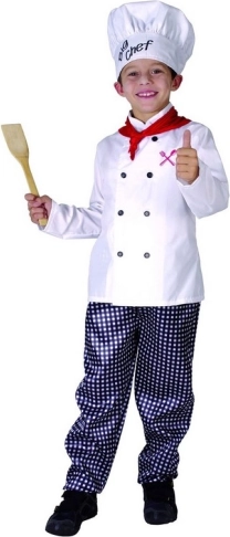 Karnevalkostume Kok til børn 130-140 cm