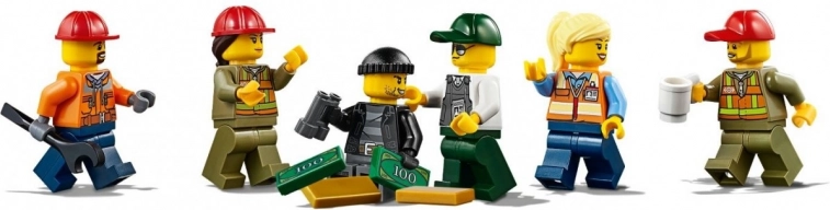 Komplet jernbaneinfrastruktur og minifigurer