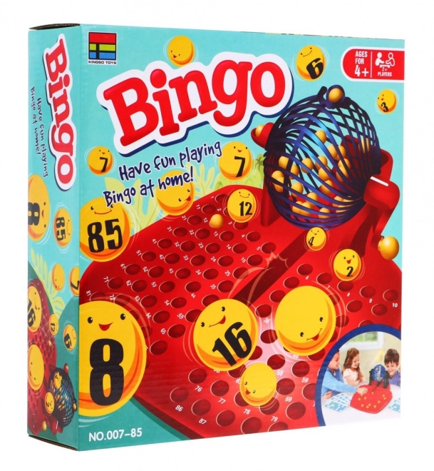 Børnespil Bingo 4+ Tal lotteri + Trækning med tromle + Kugler med tal + Kort chips