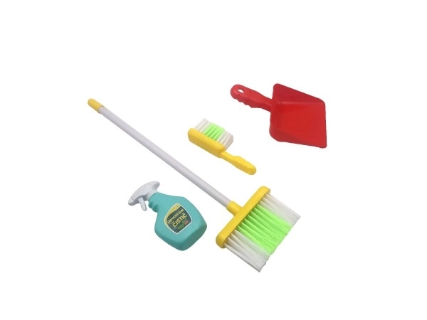 Rengøringssæt/renser med tilbehør plastik 5 stk på kort 21,5x57,5x5cm