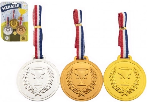 Sæt med plastmedaljer med snor