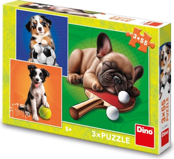Puslespil Hundesportsfolk 3×55 brikker