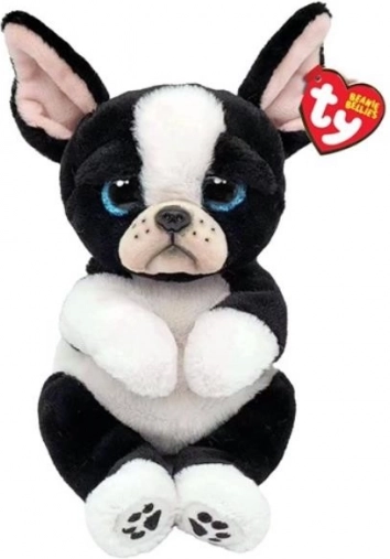 Plys-hund TY Beanie Bellies sort-hvid 24 cm