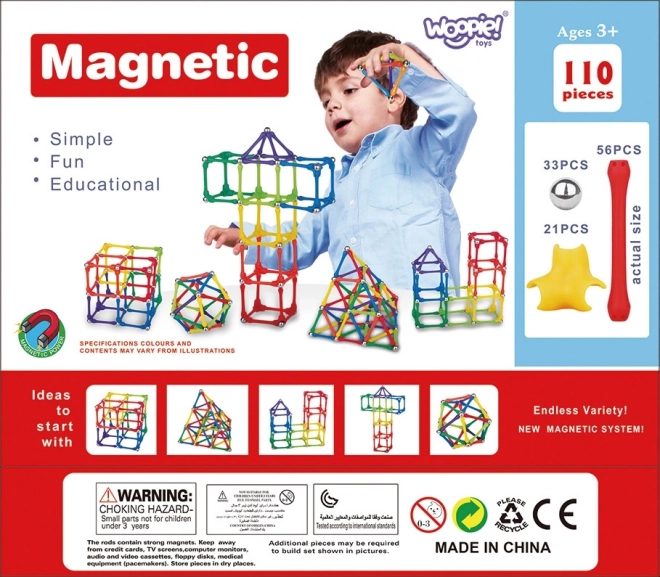 Woopie Magnetisk konstruktionssæt 110 dele