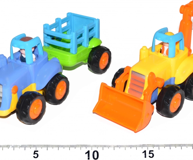 Traktor og Gravemaskine med svinghjul 16 cm