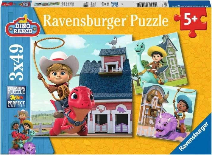 Ravensburger puslespil Dino Ranch 3×49 brikker