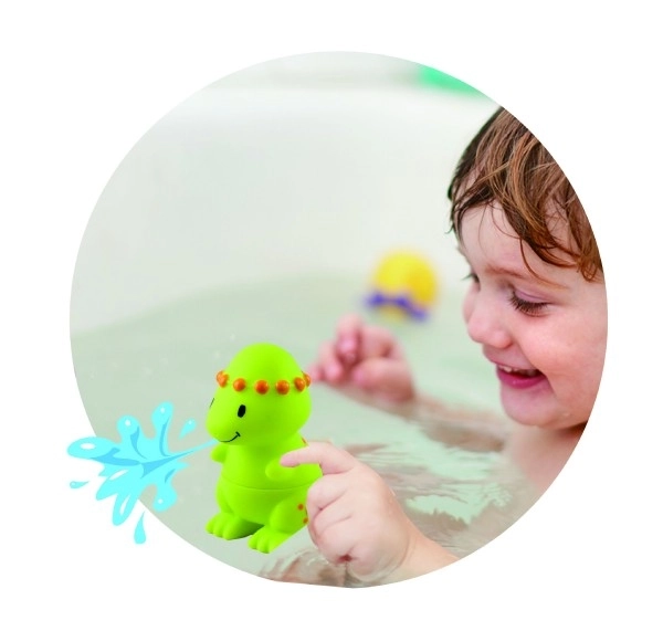Sammenfoldelige gummidinosaurer til badet
