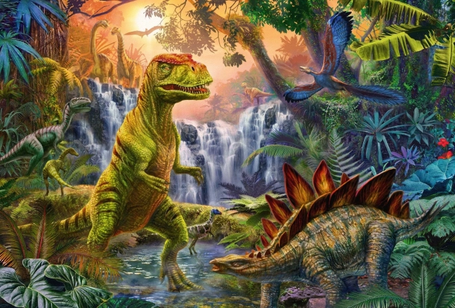 SCHMIDT Puslespil Dinosaurer 4i1 i metalkuffert (60,60,100,100 brikker)