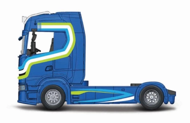 Bburago 1:43 Transportører Tilpassede Kabiner Scania 770S – Blå