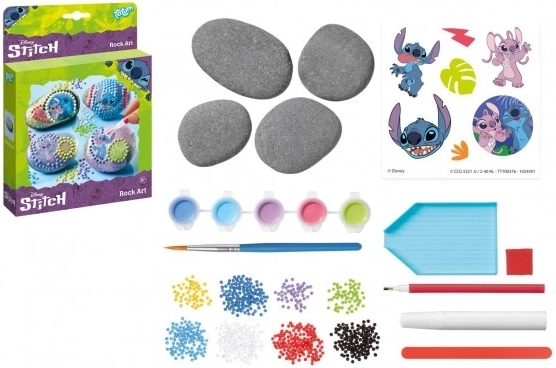 kreativt sæt til maling og dekoration af sten stitch