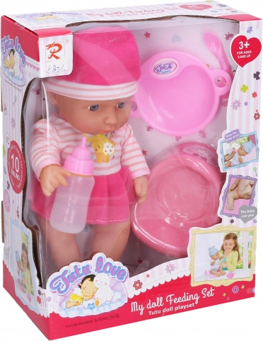 baby tisser 30 cm med lyde og tilbehør