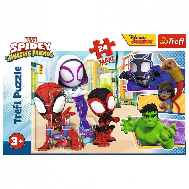 Puslespil 24 maxi Spiday og vennerne Spiderman