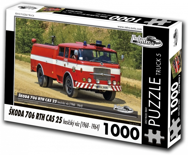 Puslespil Retro-biler Škoda 706 RTH CAS 25 brandbil 1000 brikker