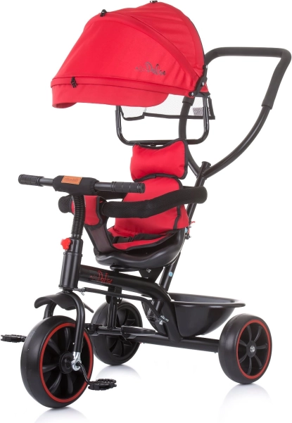Trehjulet cykel med kaleche 2-i-1 Cherry