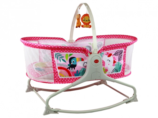 Multifunktionel Baby Seng med Vugge 2i1 i Pink Farve