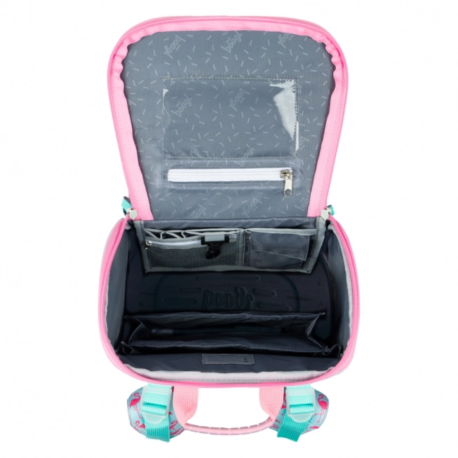 BAAGL 5 SET Zippy Flamingo: skoletaske, penalhus, pose, mapper, boks