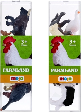 mojo mini verden – bondegårdsdyr, sæt med 6 figurer