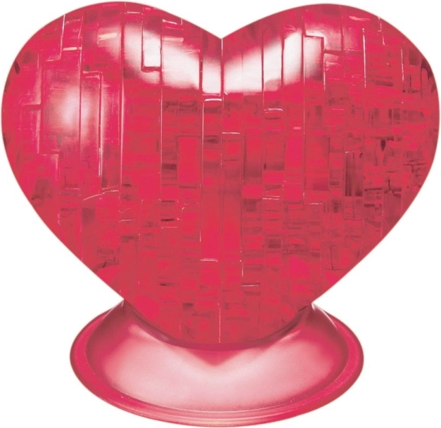 3D Crystal puzzle rødt hjerte 46 brikker