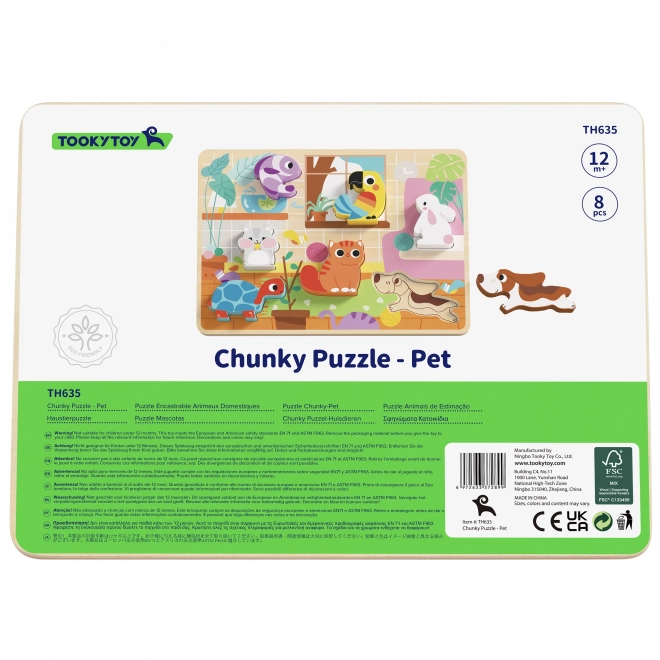Tooky Toy træ Montessori puslespil med dyremotiver til hjemmet