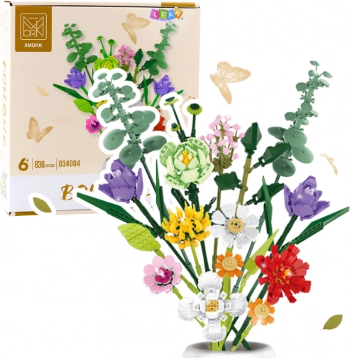 Konstruktionssæt – dekorativ buket af blomster, 836 dele