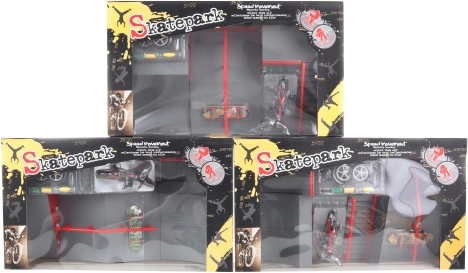 Sæt med ramper Skatepark med miniskate og cykel