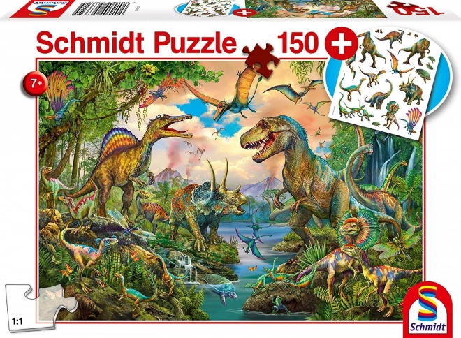Puslespil dinosaurer 150 brikker + tatoveringer SCHMIDT