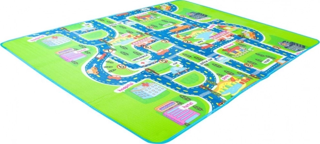 Foldbar børnelegeplads skummåtte med gademotiv 160 x 130 cm