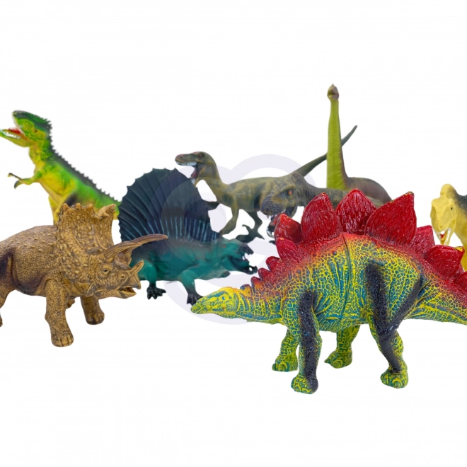 Sæt af dinosaurfigurer med spilleunderlag og kuffert