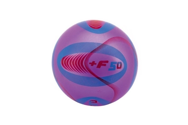 Farverig umalet gummibold i net - 23 cm