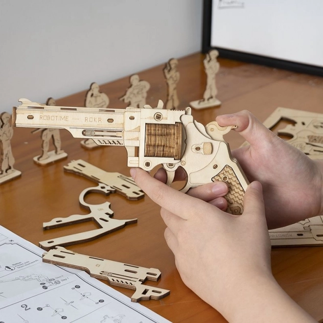 RoboTime 3D træ mekanisk puslespil Revolver Corsac