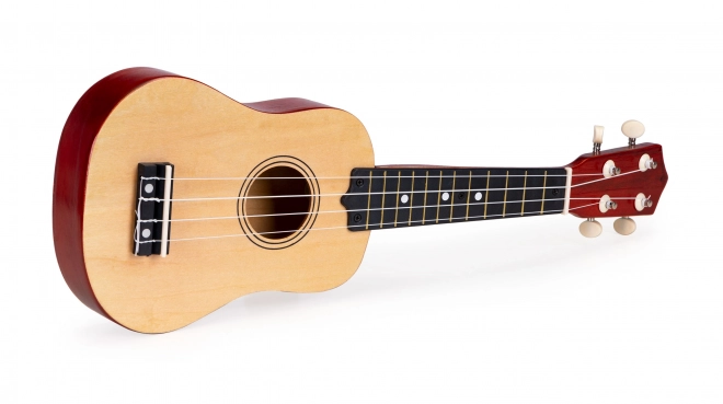 Børne træukulele med 4 nylonstrenge, brune ECOTOYS