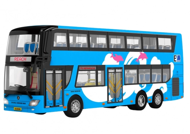 Blå dobbeltdækkerudflugtsbus 1:42