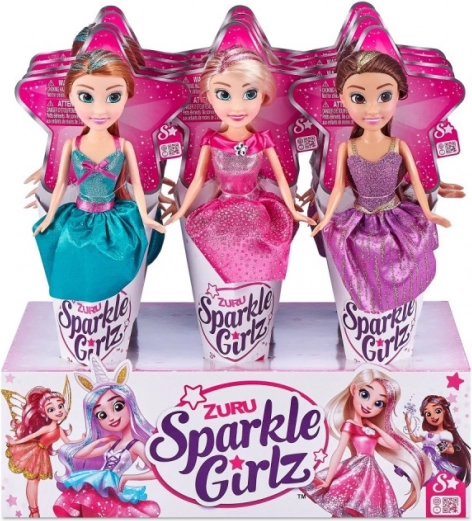 Dukke SPARKLE GIRLZ prinsesse i kræmmerhus 10,5" – display 12 stk.