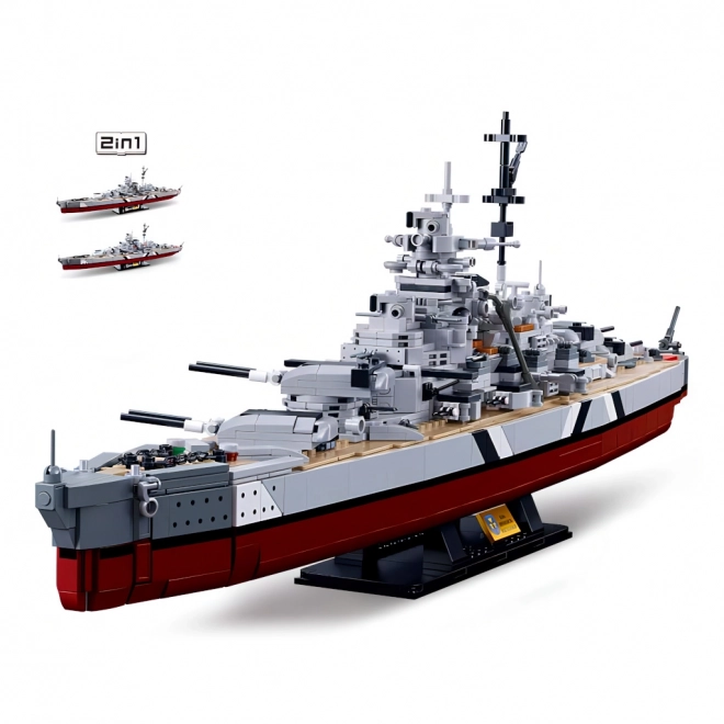 Sluban ModelBricks M38-B1102 Slagskib Bismarck 2i1