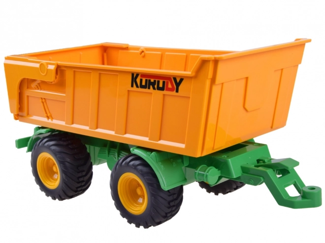 Fjernstyret traktor med gummihjul + trailer RC0601