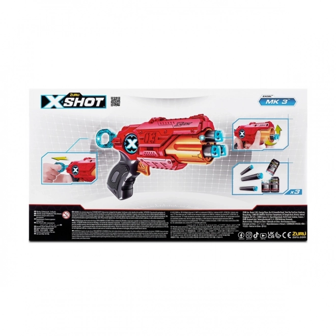 ZURU X-SHOT EXCEL MK 3 dobbelt pakke med roterende trommel og 16 patroner
