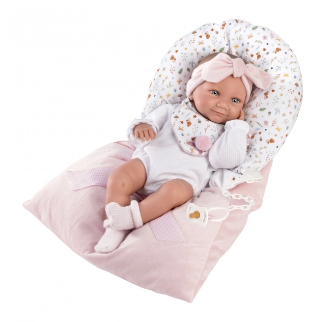 Llorens 73901 NYFØDT BABY PIGE - realistisk babydukke med hele vinylkrop - 40 cm