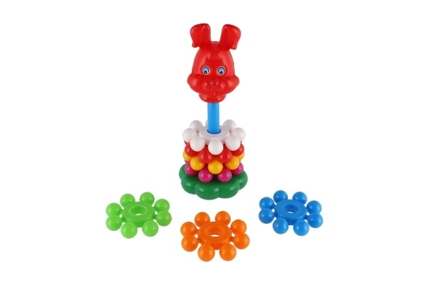 Sammensæt pyramide med plastcirkler 26 cm i net 12m+