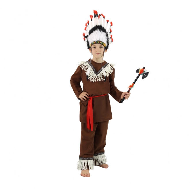 Børnekostume indianer med tørklæde (S)