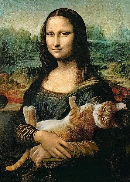 Puslespil Mona Lisa med katten Mruček, 500 brikker