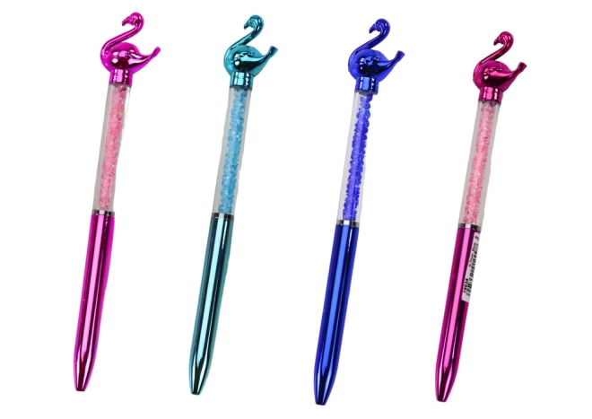 Kuglepen med blåt spids Flamingo Diamonds 0,7 mm Mix